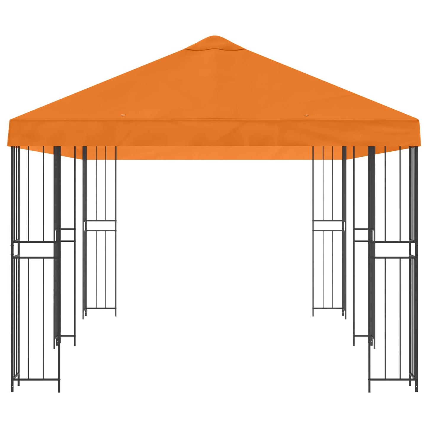 Pavillon med sidetapper 6 x 3 m Orange Polyester og Stål 190
