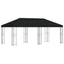 Pavillon med sidetapper 6 x 3 m Sort Polyester og Stål 190