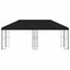 Pavillon med sidetapper 6 x 3 m Sort Polyester og Stål 190