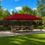 Pavillon med sidetapper 6 x 3 m Bordeaux Polyester og Stål 190