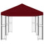 Pavillon med sidetapper 6 x 3 m Bordeaux Polyester og Stål 190