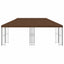 Pavillon med sidetapper 6 x 3 m Brun Polyester og Stål 190