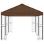 Pavillon med sidetapper 6 x 3 m Brun Polyester og Stål 190