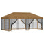 Pavillon med sidetapper 6 x 3 m Beige Polyester og Stål 190