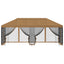Pavillon med sidetapper 6 x 3 m Beige Polyester og Stål 190