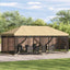 Pavillon med sidetapper 6 x 3 m Cremefarvet Polyester og Stål