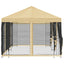 Pavillon med sidetapper 6 x 3 m Cremefarvet Polyester og Stål