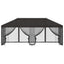 Pavillon med sidetapper 6 x 3 m Antracit Polyester og Stål 190