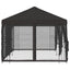 Pavillon med sidetapper 6 x 3 m Antracit Polyester og Stål 190