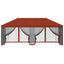 Pavillon med sidetapper 6 x 3 m Terrakotta Polyester og Stål
