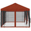 Pavillon med sidetapper 6 x 3 m Terrakotta Polyester og Stål