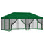 Pavillon med sidetapper 6 x 3 m Grøn Polyester og Stål 190