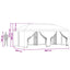 Pavillon med sidetapper 6 x 3 m Gråbrun Polyester og Stål 190