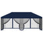 Pavillon med sidetapper 6 x 3 m Blå Polyester og Stål 190
