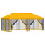 Pavillon med sidetapper 6 x 3 m Gul Polyester og Stål 190