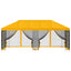 Pavillon med sidetapper 6 x 3 m Gul Polyester og Stål 190
