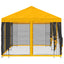 Pavillon med sidetapper 6 x 3 m Gul Polyester og Stål 190