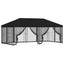 Pavillon med sidetapper 6 x 3 m Sort Polyester og Stål 190