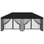 Pavillon med sidetapper 6 x 3 m Sort Polyester og Stål 190