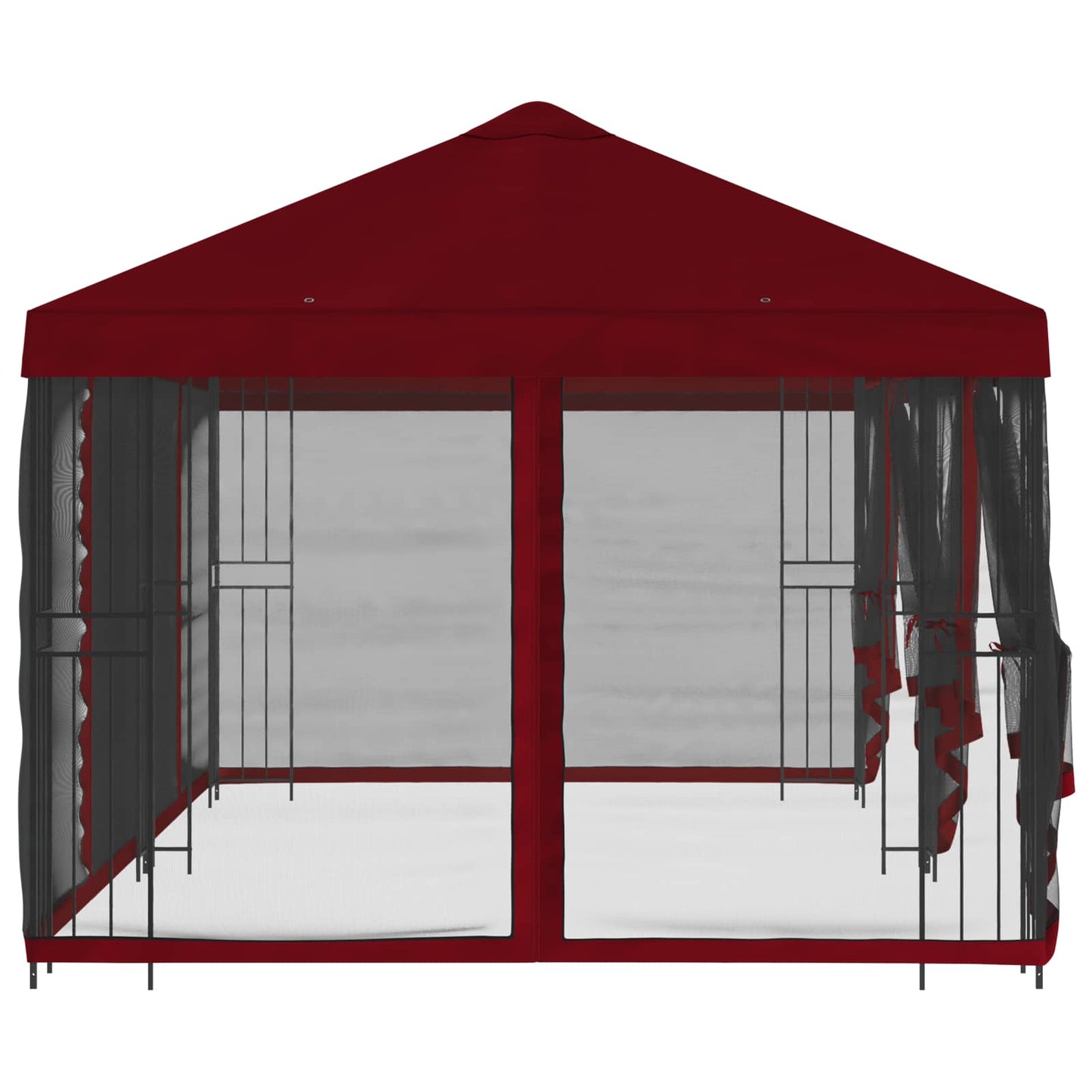 Pavillon med sidetapper 6 x 3 m Bordeaux Polyester og Stål 190
