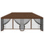 Pavillon med sidetapper 6 x 3 m Brun Polyester og Stål 190
