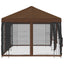 Pavillon med sidetapper 6 x 3 m Brun Polyester og Stål 190