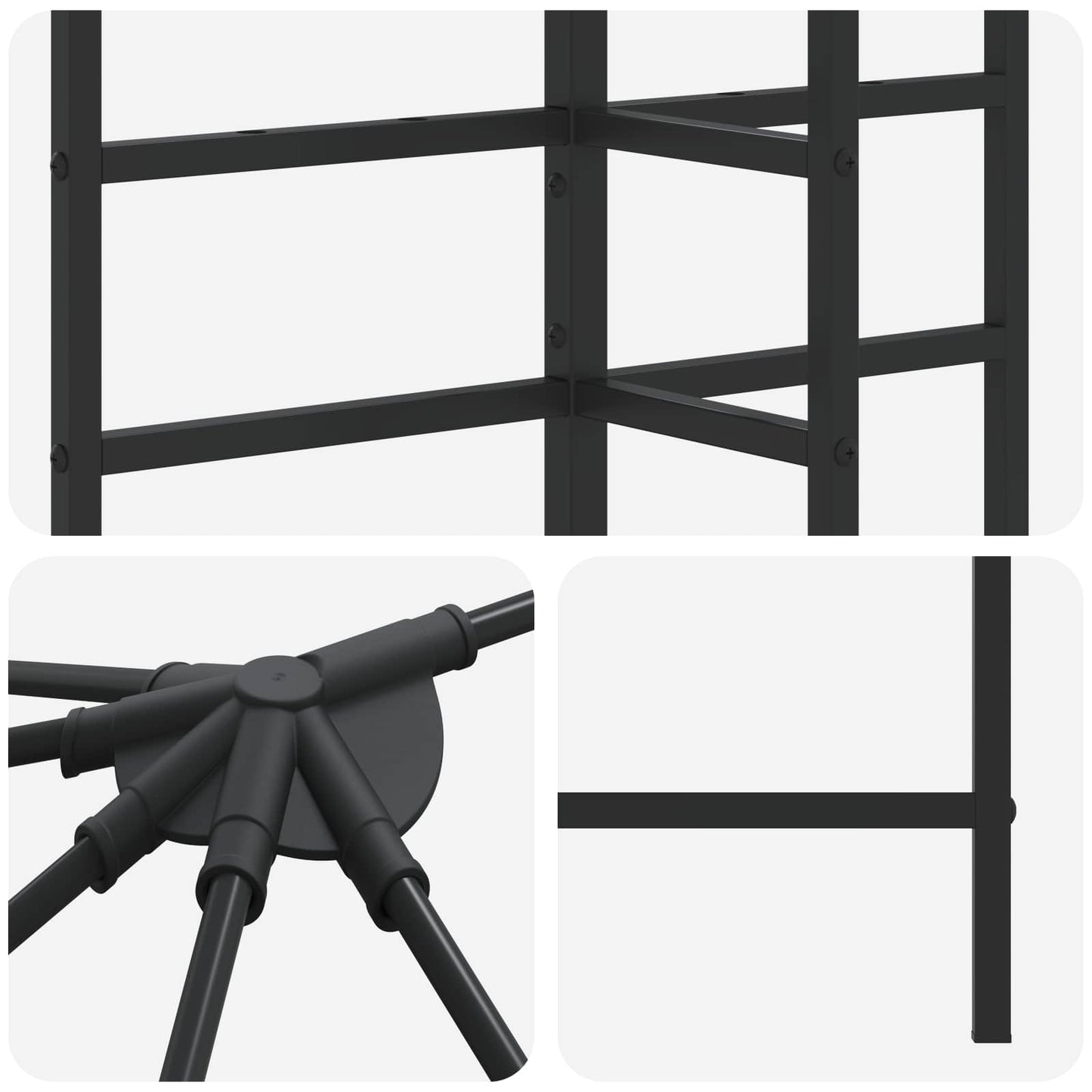Gazebo Ramme 6 x 3 m Sort Stål