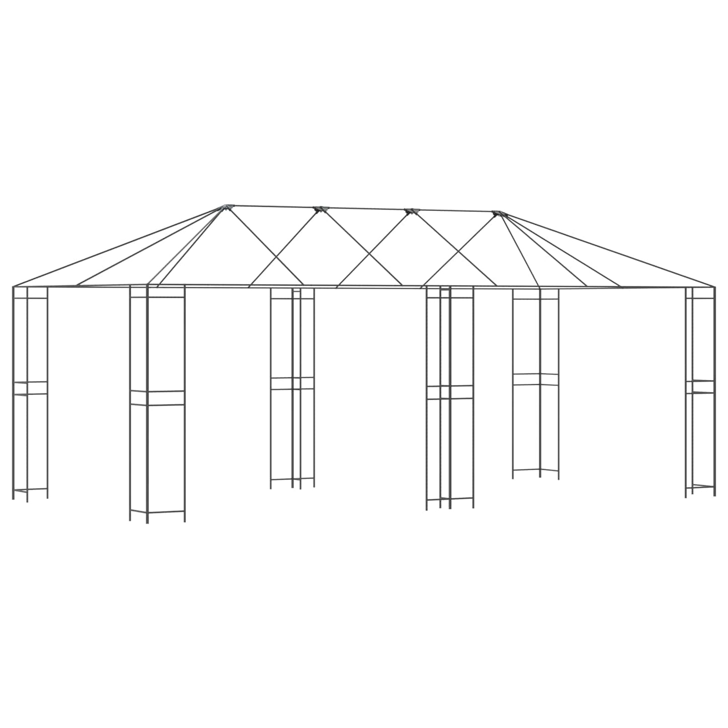 Gazebo Ramme 6 x 3 m Sort Stål