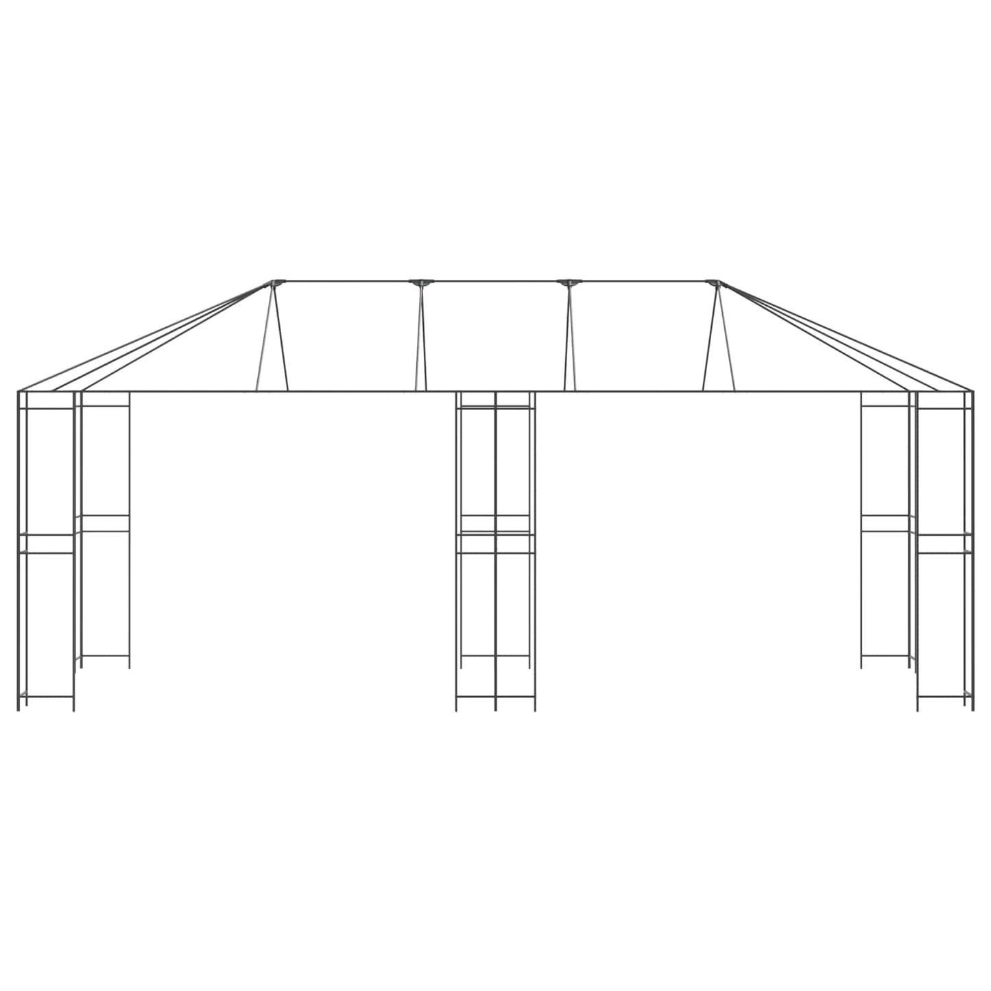 Gazebo Ramme 6 x 3 m Sort Stål