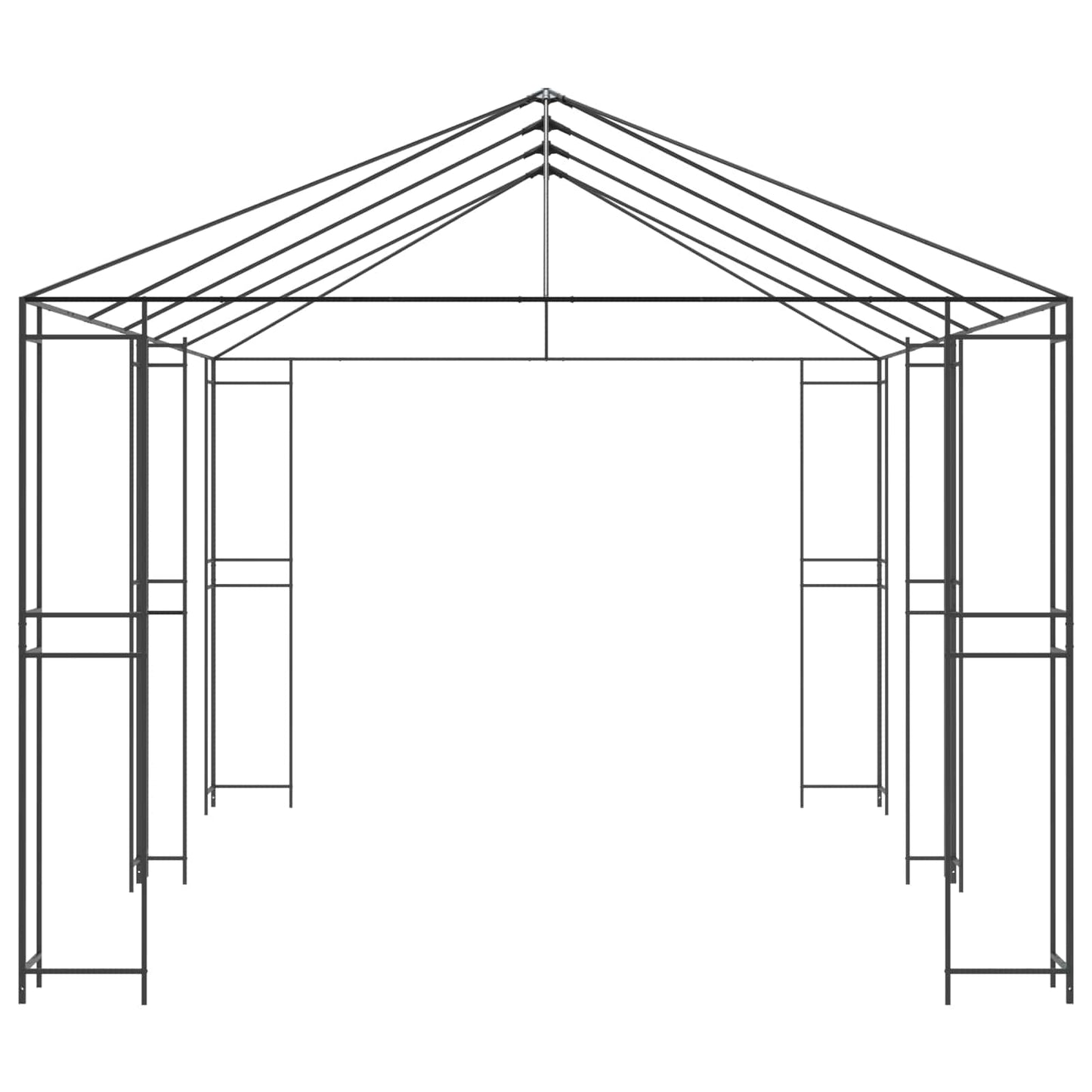 Gazebo Ramme 6 x 3 m Sort Stål