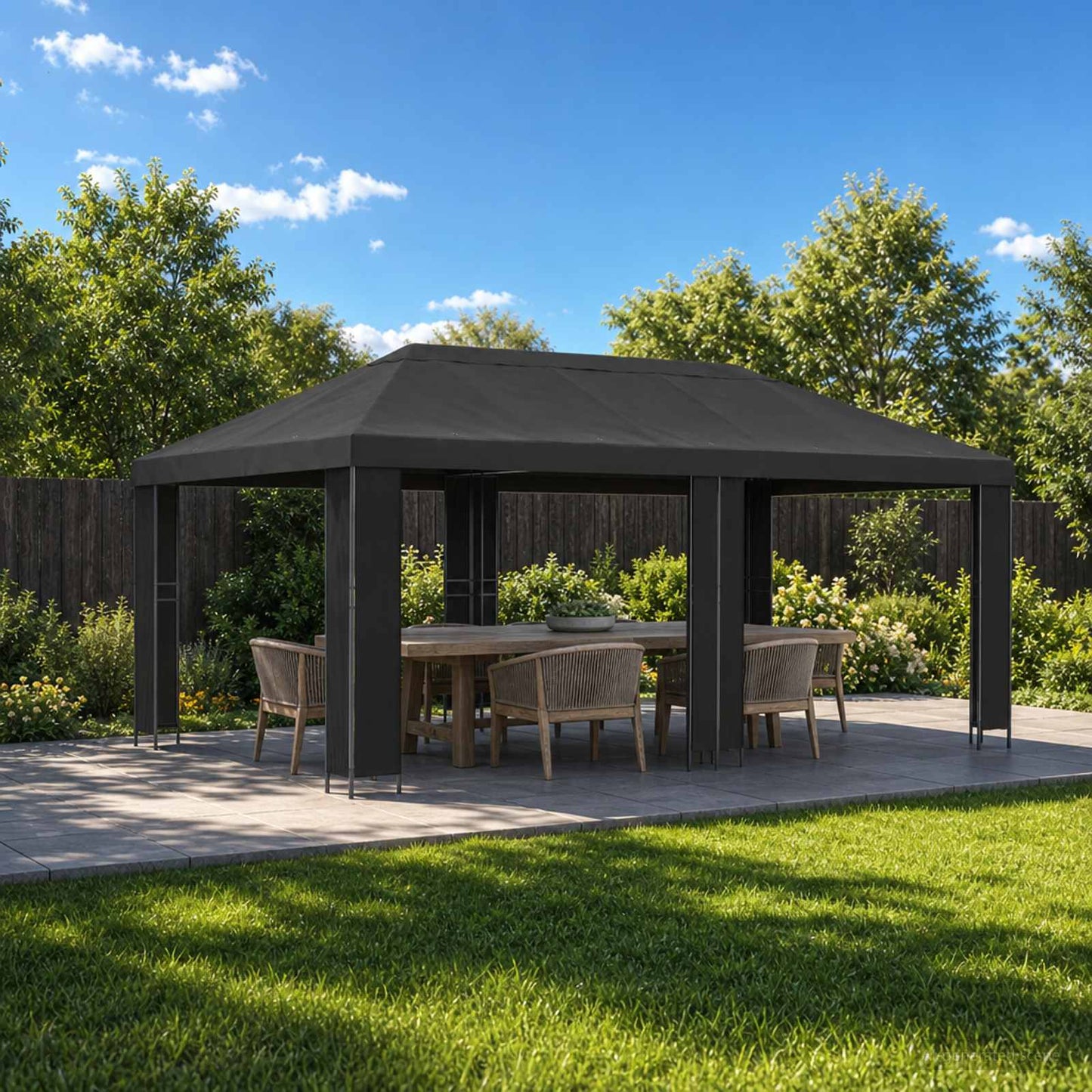 Have Gazebo 6 x 3 m Antracit Polyester og Stål 190