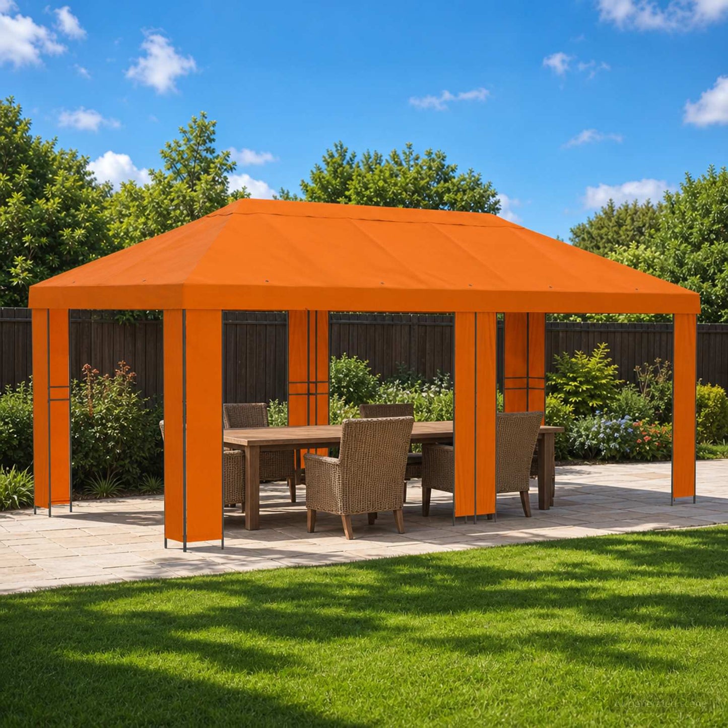 Have Gazebo 6 x 3 m Orange Polyester og Stål 190