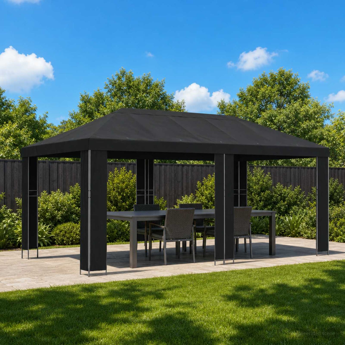 Have Gazebo 6 x 3 m Sort Polyester og Stål 190