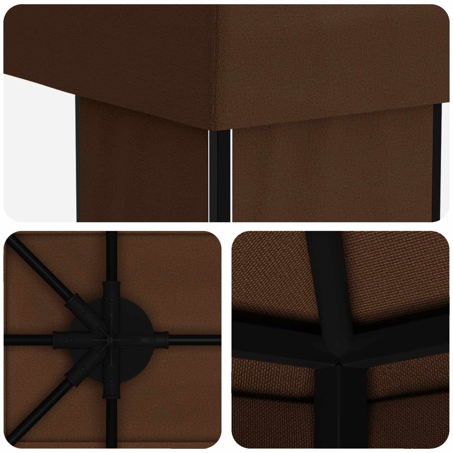 Have Gazebo 6 x 3 m Brun Polyester og Stål 190