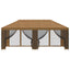 Pavillon med sidetapper 6 x 3 m Beige Polyester og Stål 190