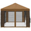 Pavillon med sidetapper 6 x 3 m Beige Polyester og Stål 190