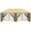 Pavillon med sidetapper 6 x 3 m Cremefarvet Polyester og Stål