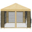 Pavillon med sidetapper 6 x 3 m Cremefarvet Polyester og Stål