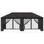 Pavillon med sidetapper 6 x 3 m Antracit Polyester og Stål 190
