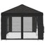 Pavillon med sidetapper 6 x 3 m Antracit Polyester og Stål 190