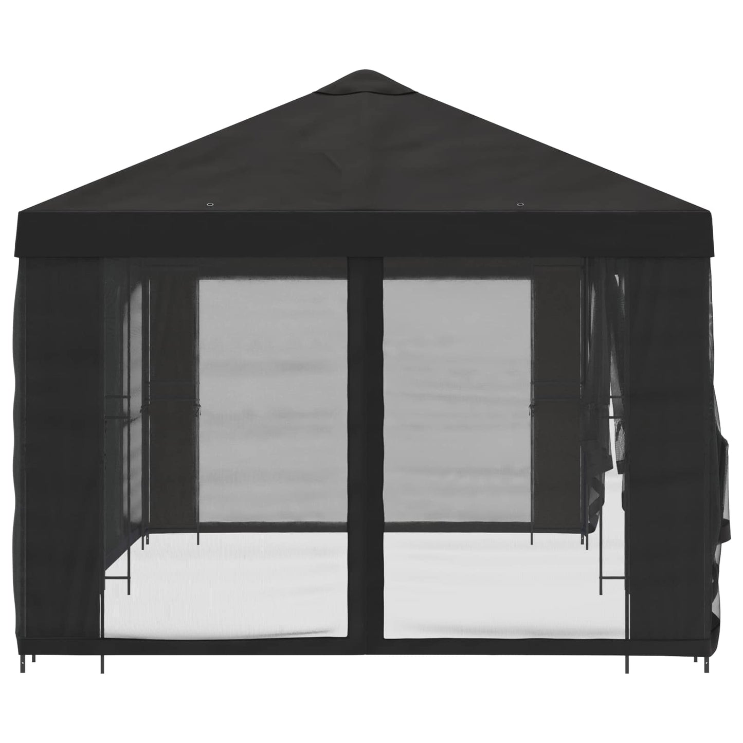 Pavillon med sidetapper 6 x 3 m Antracit Polyester og Stål 190