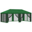 Pavillon med sidetapper 6 x 3 m Grøn Polyester og Stål 190