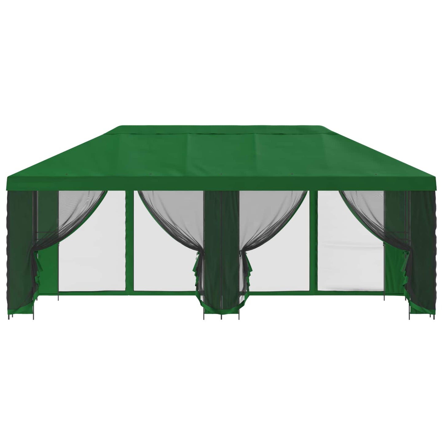 Pavillon med sidetapper 6 x 3 m Grøn Polyester og Stål 190