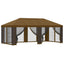 Pavillon med sidetapper 6 x 3 m Gråbrun Polyester og Stål 190