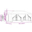 Pavillon med sidetapper 6 x 3 m Gråbrun Polyester og Stål 190