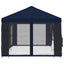 Pavillon med sidetapper 6 x 3 m Blå Polyester og Stål 190