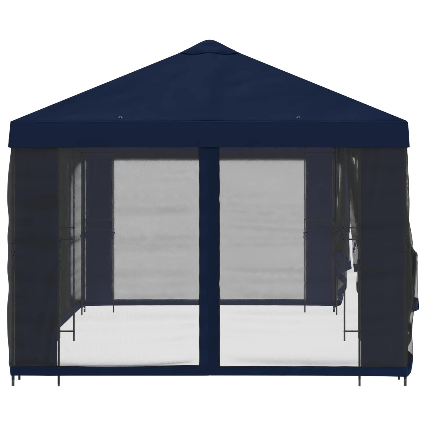 Pavillon med sidetapper 6 x 3 m Blå Polyester og Stål 190