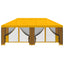 Pavillon med sidetapper 6 x 3 m Gul Polyester og Stål 190