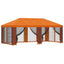 Pavillon med sidetapper 6 x 3 m Orange Polyester og Stål 190