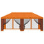 Pavillon med sidetapper 6 x 3 m Orange Polyester og Stål 190